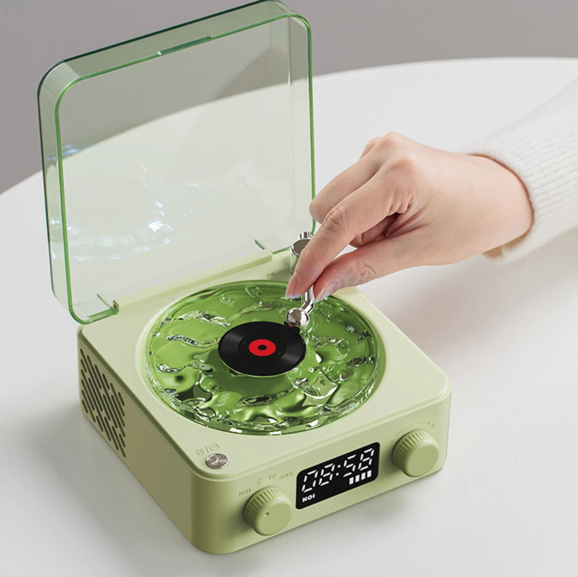 Mini Retro White Noise Bluetooth Speaker Portable Vintage Sleep Aid Bluetooth Speaker Subwoofer with RGB Light Support TF Card